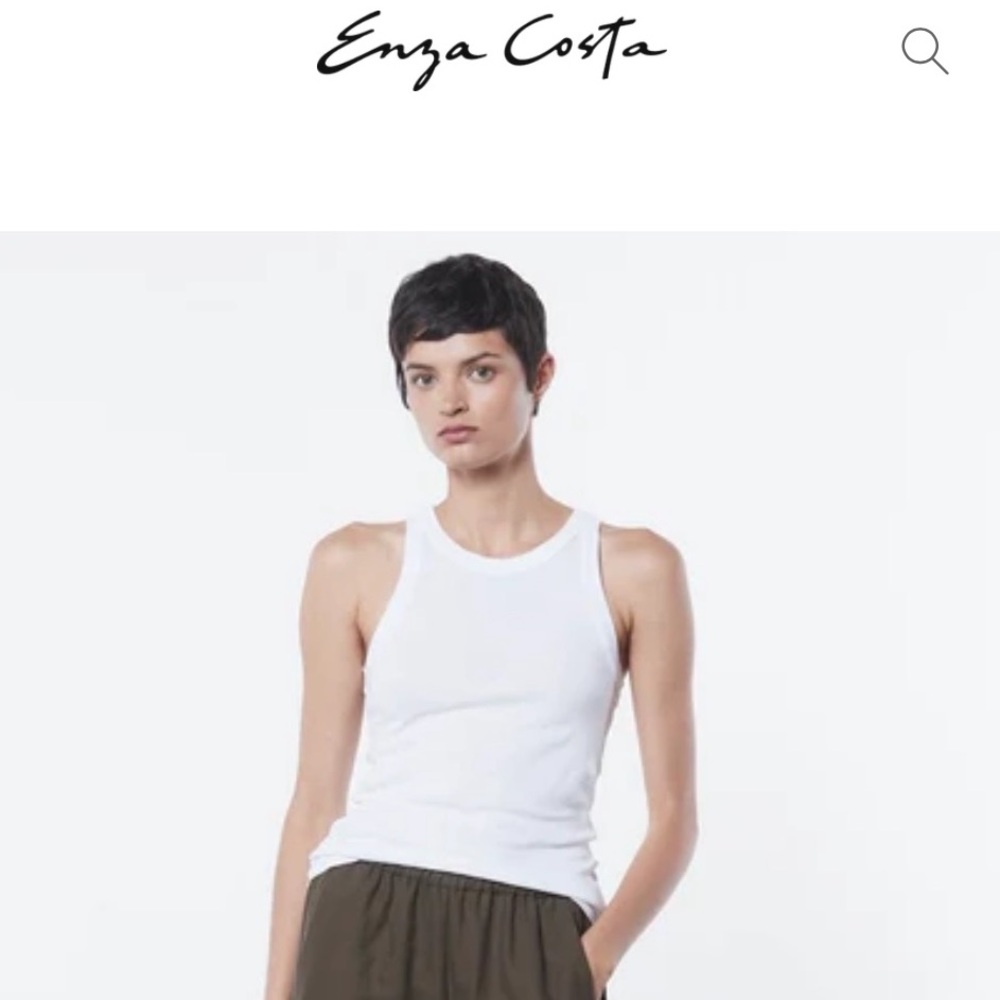 NEW Enza Costa $110 White Tank Size XS